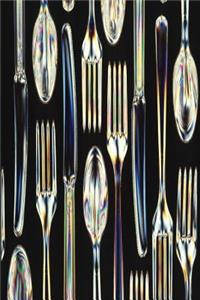 Food Journal Forks Knives Spoons Weight Loss Diet Blank Recipe Book