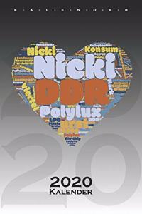 DDR Herz Wort-Wolke Kalender 2020