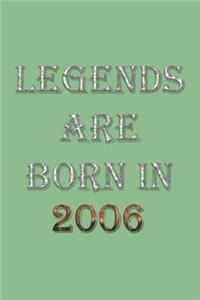 Legends Are Born In 2006 Notebook