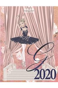 2020 Weekly Planner - Ballerina Princess Monogram Initial Letter 