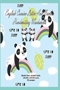 English Cursive Letter And Number Handwriting Worksheets