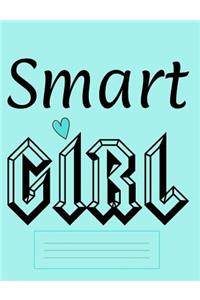 Aqua Smart Girl Heart Composition Notebook