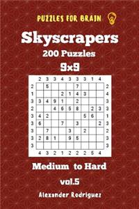 Puzzles for Brain Skyscrapers - 200 Medium to Hard 9x9 vol. 5