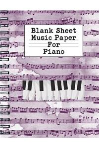 Blank Sheet Music Paper for Piano