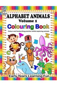 Learn with Colour Alphabet Animals Volume 1 Colouring Book