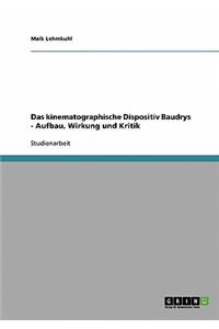 Das kinematographische Dispositiv Baudrys - Aufbau, Wirkung und Kritik