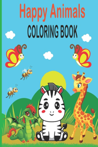 Happy Animals Coloring Book