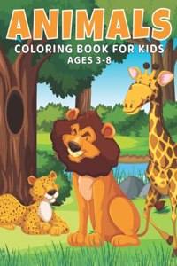 Animals Coloring Book For Kids Ages 3-8