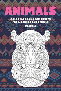 Mandala Coloring Books for Adults for Markers and Pencils - Animals
