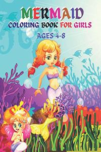 Mermaid Coloring Book For Girls Ages 4-8