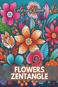 Flowers Zentangle Coloring Book for Adults