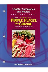 Holt People, Places, and Change: An Introduction to World Studies: Chapter Summaries and Review Workbook Grades 6-8 Western World