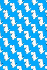 Cute And Angry White Dinosaur On Light Blue