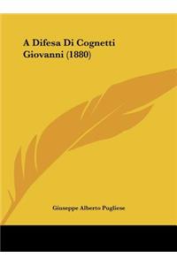 A Difesa Di Cognetti Giovanni (1880)