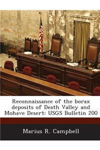 Reconnaissance of the Borax Deposits of Death Valley and Mohave Desert