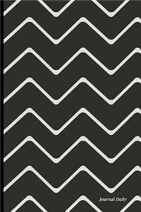 Journal Daily: Traditional Black and White Chevron, Lined Blank Journal Book, 6 X 9, 150 Pages, Paperback,6