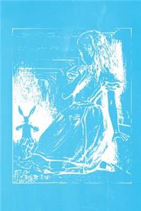 Alice in Wonderland Pastel Chalkboard Journal - Alice and The White Rabbit (Light Blue)