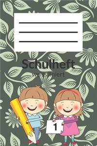 Schulheft weiss liniert