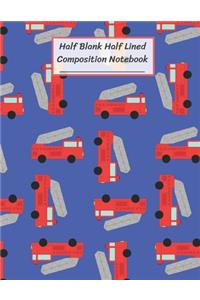 Half Blank Half Lined Composition Notebook