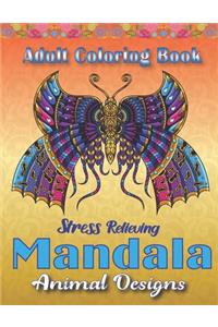 Adult Coloring Book, Stress Relieving Mandala Animal Designs