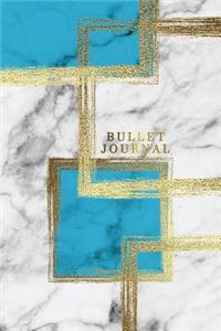 Bullet Journal: Marble + Gold Trendy Journal - 120-Page 1/4 Inch Dot Grid Notebook- 6 X 9 Marble & Gold Perfect Bound Softcover