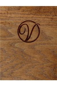 Wood Burned Monogram Creative Journal - V