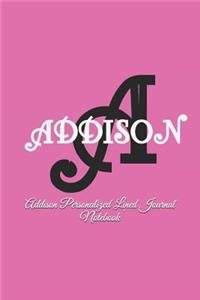 Addison Personalized Lined Journal Notebook