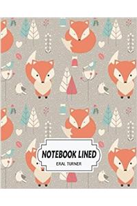 Notebook Lined Fox Pattern: Notebook Journal Diary