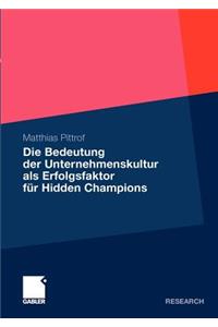 Die Bedeutung Der Unternehmenskultur ALS Erfolgsfaktor Für Hidden Champions