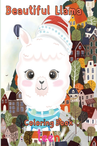 Beautiful Llama Coloring Book teen