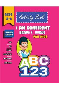 i am confident, brave & unique Activity Book For Kids Ages 3-6