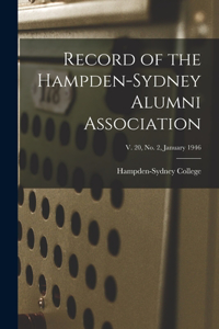 Record of the Hampden-Sydney Alumni Association; v. 20, no. 2, January 1946