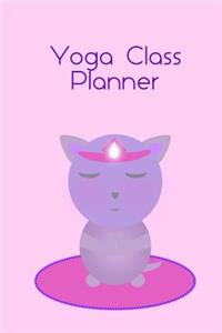 Yoga Class Planner Violet Cat Meditating