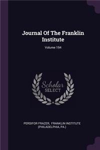 Journal Of The Franklin Institute; Volume 194