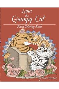Luna the Grumpy Cat: Blue Dream Adult Coloring Book Designs