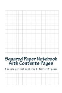 Squared Paper Notebook with Contents Pages