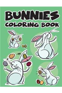 Bunnies Rabbit Easy coloring book for kids toddler, Imagination learning in school and home
