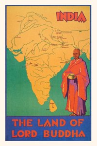 Vintage Journal India, Lord Buddha Travel Poster