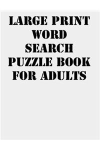 Large print Word Search Puzzle Book for Adults