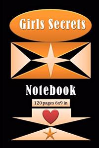 Girls Secrets Notebook with 120 pages and 6x9 inch