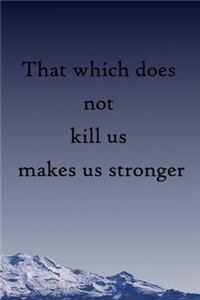 That which does not kill us makes us stronger
