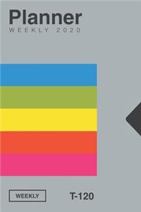 Grey Vhs Video cassette tape T-120 Inspired 2020 Planner [6x9]