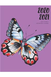 Daily Planner 2020-2021 Watercolor Butterfly 15 Months Gratitude Hourly Appointment Calendar: Academic Hourly Organizer In 15 Minutes Interval; Monthly & Weekly Journal Diary With Address Book & Password Log; Jan 2020 To Mar 2021 With Julian 