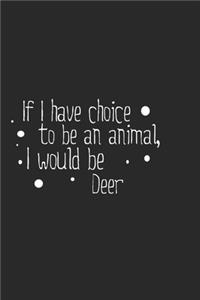 If I have choice to be an animal, I would be Deer