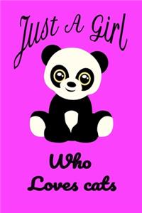 Just A Girl Who Loves panda notebook journal for girls - pink