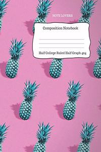 Composition Notebook - Half College Ruled Half Graph 4x4