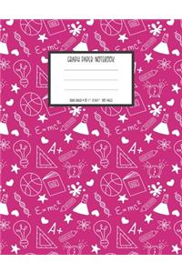 Graph Paper Notebook: 1/2 Inch Squares for Girls - Pink