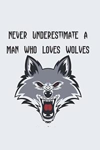 Never Underestimate A Man Who Loves Wolves