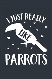 I Just Really Like Parrots Notebook - Parrot Gift for Parrot Lovers - Parrot Journal - Parrot Diary