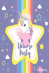 Unicorns party sketchbook